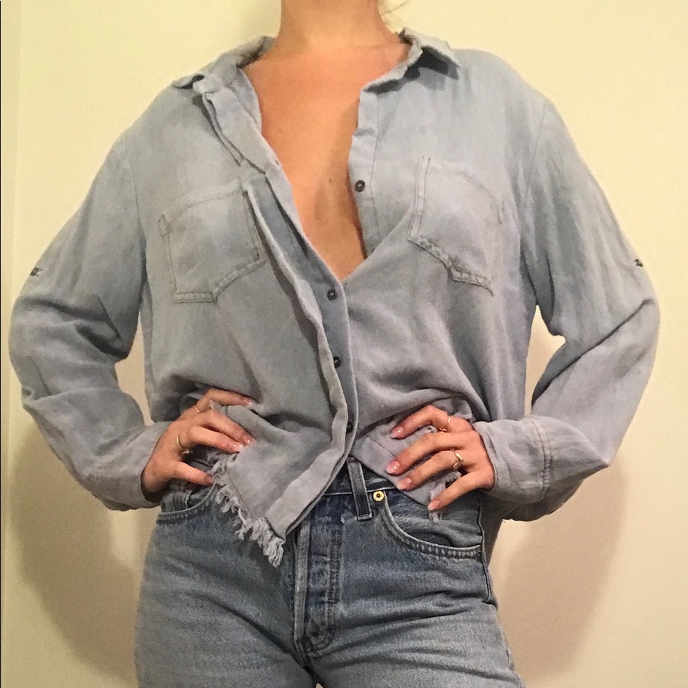 Light blue button-down